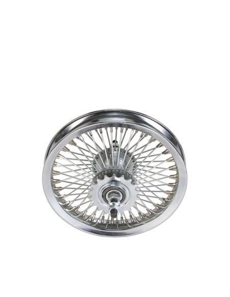 12 Steel Coaster Wheel 72 Spoke 14g UCP 3/8 Axle Single Wall Chrome.